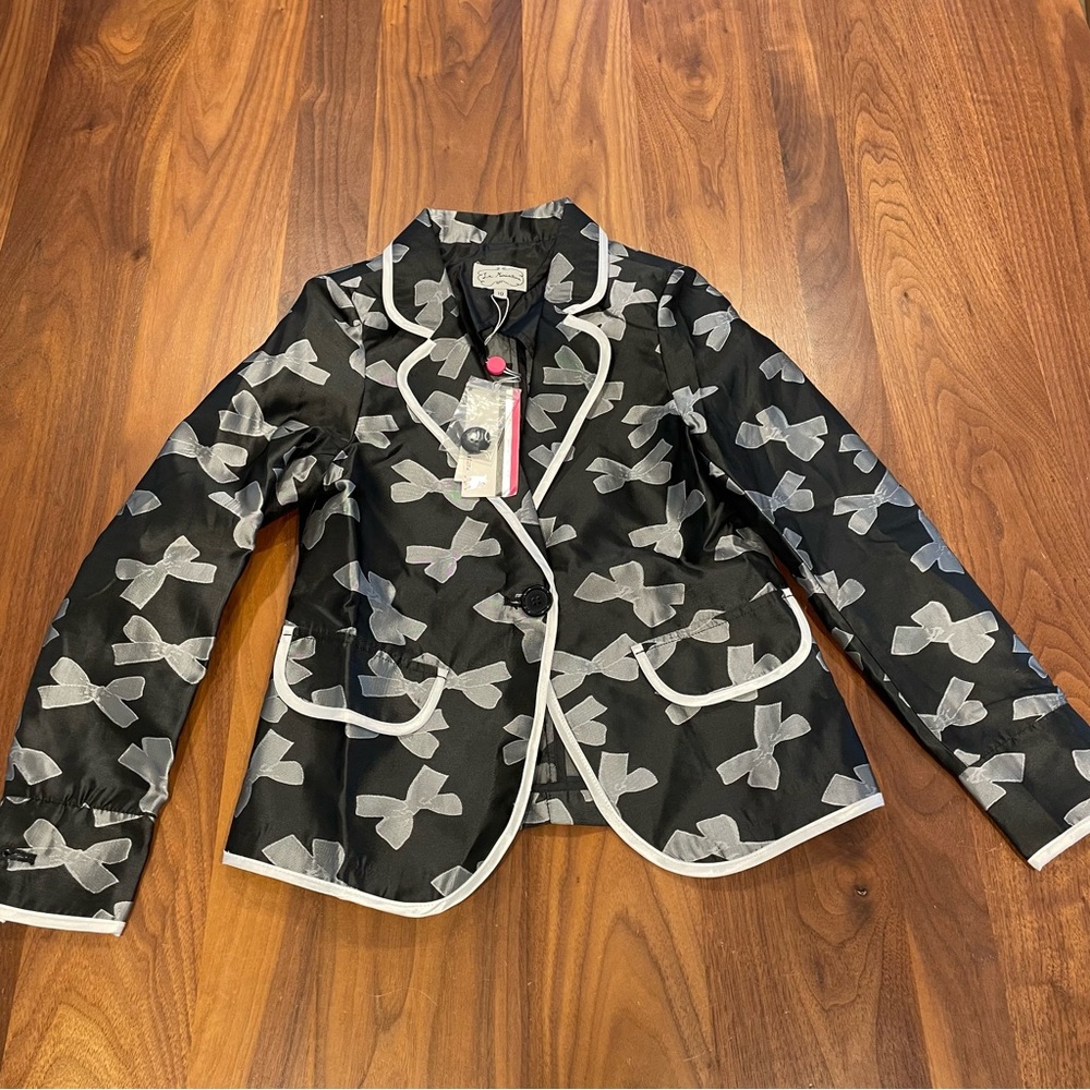 NWT Size 10 La Miniatura Black Ribbons Blazer